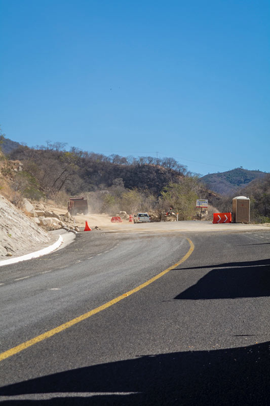 The end of the pavement, 2 km’s from the Santa Martha tunnel.