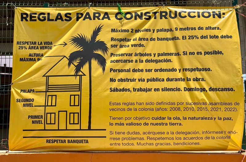 Reglas de construcción,
Brisas de Zicatela